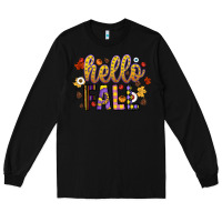 Black hello fall Long Sleeve Tee - CowhideDigitalArt
