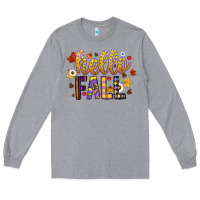 Heather Grey hello fall Long Sleeve Tee - CowhideDigitalArt