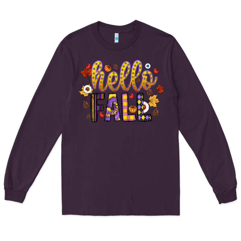 Hello Fall Long Sleeve Tee by CowhideDigitalArt | Teevron