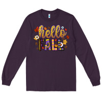 Plum hello fall Long Sleeve Tee - CowhideDigitalArt
