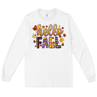 White hello fall Long Sleeve Tee - CowhideDigitalArt