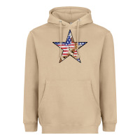Mushroom American Flag Star Heavyweight Hoodie - LillyAllenDesigns