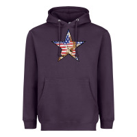 Plum American Flag Star Heavyweight Hoodie - LillyAllenDesigns
