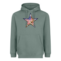 Sage American Flag Star Heavyweight Hoodie - LillyAllenDesigns