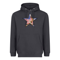 Smoke American Flag Star Heavyweight Hoodie - LillyAllenDesigns