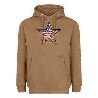 Toasted Coconut American Flag Star Heavyweight Hoodie - LillyAllenDesigns