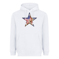 White American Flag Star Heavyweight Hoodie - LillyAllenDesigns
