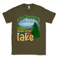 Army Green what happens at the lake stays at the lake Classic Tee - HRA Design Shop