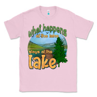 Bubblegum Pink what happens at the lake stays at the lake Classic Tee - HRA Design Shop