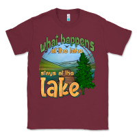 Burgundy what happens at the lake stays at the lake Classic Tee - HRA Design Shop