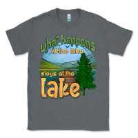 Charcoal Heather what happens at the lake stays at the lake Classic Tee - HRA Design Shop