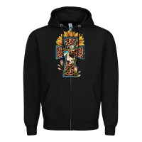 Black leopard cross  sunflower Zipper Hoodie - JahusDesignShop