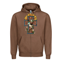 Chestnut leopard cross  sunflower Zipper Hoodie - JahusDesignShop