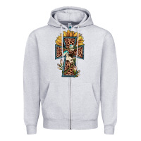 Heather Grey leopard cross  sunflower Zipper Hoodie - JahusDesignShop