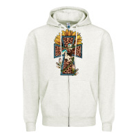 Oatmeal Heather leopard cross  sunflower Zipper Hoodie - JahusDesignShop