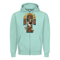 Seafoam leopard cross  sunflower Zipper Hoodie - JahusDesignShop