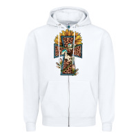 White leopard cross  sunflower Zipper Hoodie - JahusDesignShop