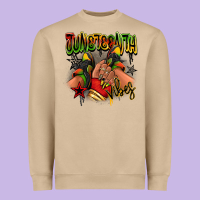 Heavyweight Sweatshirt Juneteenth vibes black girl sneakers