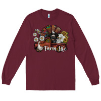 Burgundy farm life Long Sleeve Tee - SublimationCraftShop