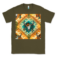 Army Green native american aztec seamless pattern Classic Tee - BundleAndBundleShop