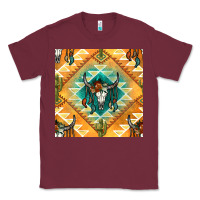 Burgundy native american aztec seamless pattern Classic Tee - BundleAndBundleShop