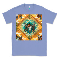 Colony Blue native american aztec seamless pattern Classic Tee - BundleAndBundleShop