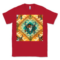Red native american aztec seamless pattern Classic Tee - BundleAndBundleShop