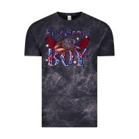 Cloud Black American boy with cowboy Vintage Tee - texasbilliewilder