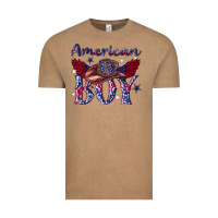 Vintage Coffee American boy with cowboy Vintage Tee - texasbilliewilder