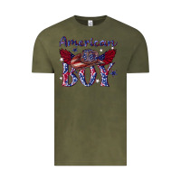 Vintage Olive American boy with cowboy Vintage Tee - texasbilliewilder