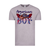 Vintage Zinc American boy with cowboy Vintage Tee - texasbilliewilder