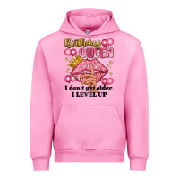 Fuchsia Pink birthday queen i dont get older i level up Urban Hoodie - Artiststas