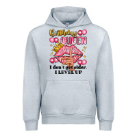 Heather Grey birthday queen i dont get older i level up Urban Hoodie - Artiststas