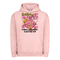 Pigment Salmon birthday queen i dont get older i level up Urban Hoodie - Artiststas