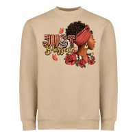 Just Blessed Afro Woman With Roses Heavyweight Sweatshirt | Teevron