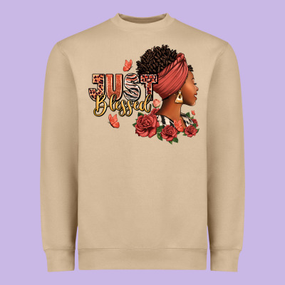 Heavyweight Sweatshirt Just blessed afro woman with roses