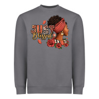 Storm Just blessed afro woman with roses Heavyweight Sweatshirt - RanaPortraitStore