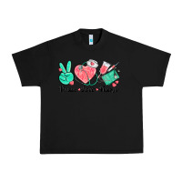 Black peace love nurse Urban Heavy Tee - texasbilliewilder