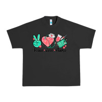 Pigment Black peace love nurse Urban Heavy Tee - texasbilliewilder