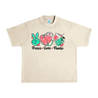 Sandshell peace love nurse Urban Heavy Tee - texasbilliewilder