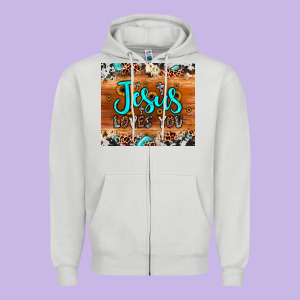Jesus Loves You Zipper Hoodie Designed By Jahusdesignshop