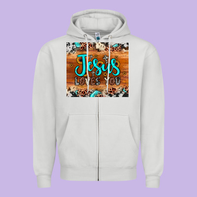 Jesus Loves You Zipper Hoodie Designed By Jahusdesignshop