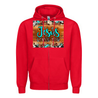 Red jesus loves you Zipper Hoodie - JahusDesignShop