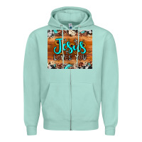 Seafoam jesus loves you Zipper Hoodie - JahusDesignShop