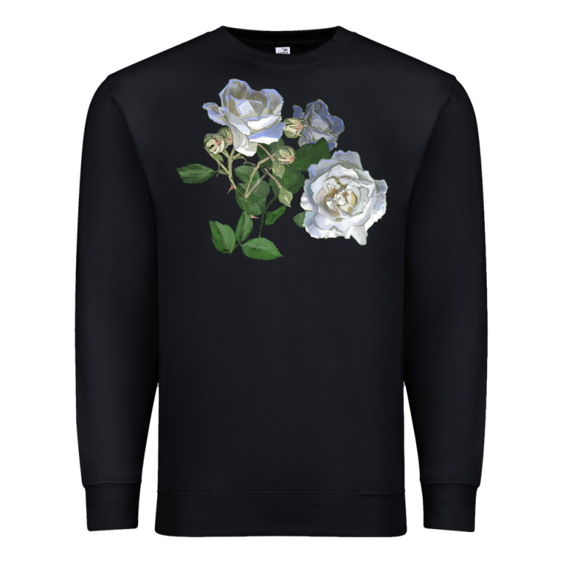 White Dawn Rose Premium Sweatshirt by LillyAllenDesigns | Teevron