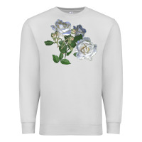 Dove Grey white dawn rose Premium Sweatshirt - LillyAllenDesigns