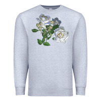 Heather Grey white dawn rose Premium Sweatshirt - LillyAllenDesigns