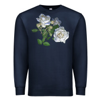 Navy white dawn rose Premium Sweatshirt - LillyAllenDesigns