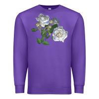 Purple white dawn rose Premium Sweatshirt - LillyAllenDesigns