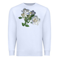 White white dawn rose Premium Sweatshirt - LillyAllenDesigns